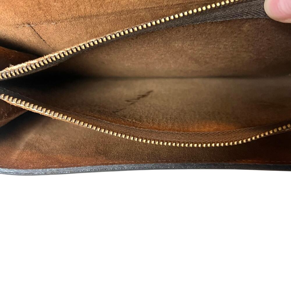 Vintage Gary's Of California Brown Leather Clutch Envelope Bag Wallet - Picture 9 of 16